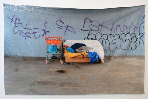 Bill Balaskas, Blanket, 2016, photograph printed on polyester blanket, 120 x 190 cm