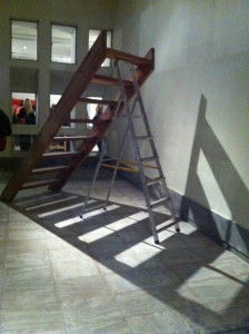 Savvas Christodoulides b. 1961 Ladders Joined Together, 2012 Wood, aluminium 220 x 280 x 100 cm